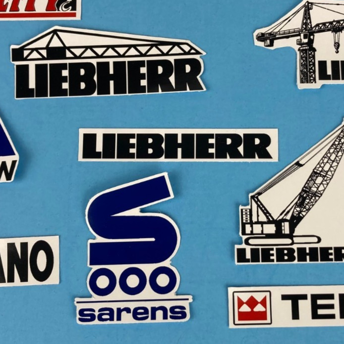 Hard Hat Decal Stickers Bay Crane LIEBHERR TEREX SARENS TADANO MORROW AmQuip
