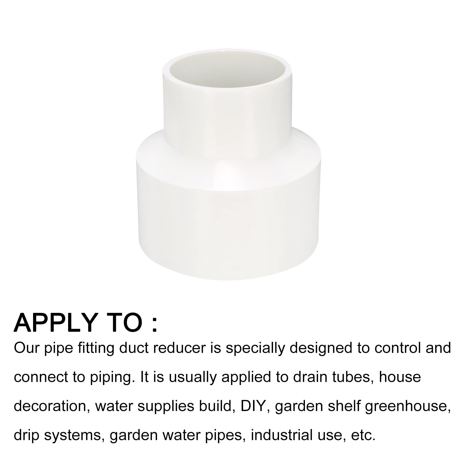 METALLIXITY PVC Duct Reducer, (75mm to 50mm), Pipe 75mm 50mm, White