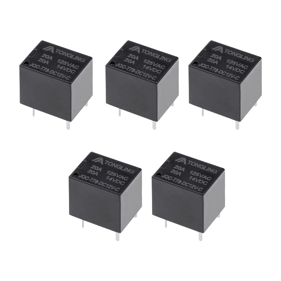 5 Pcs JQC-T78-DC12V-C DC12V Coil SPDT 5 Pin PCB Electromagnetic Power Relay