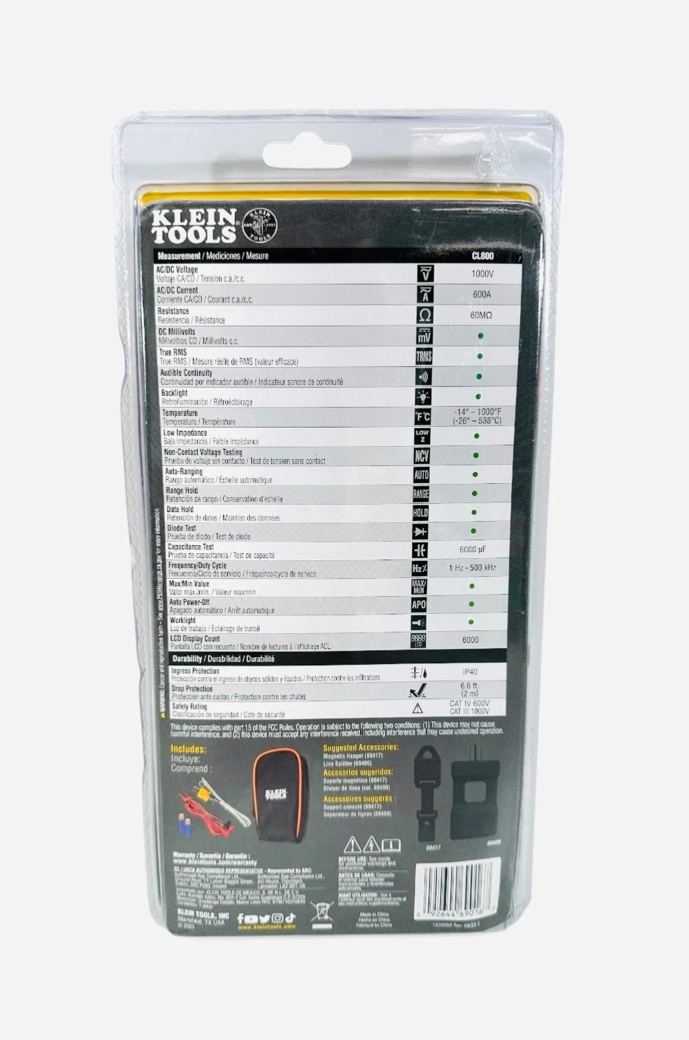 Klein Tools 600A AC/DC Auto-Ranging Digital Clamp Meter CL800 BRAND NEW!