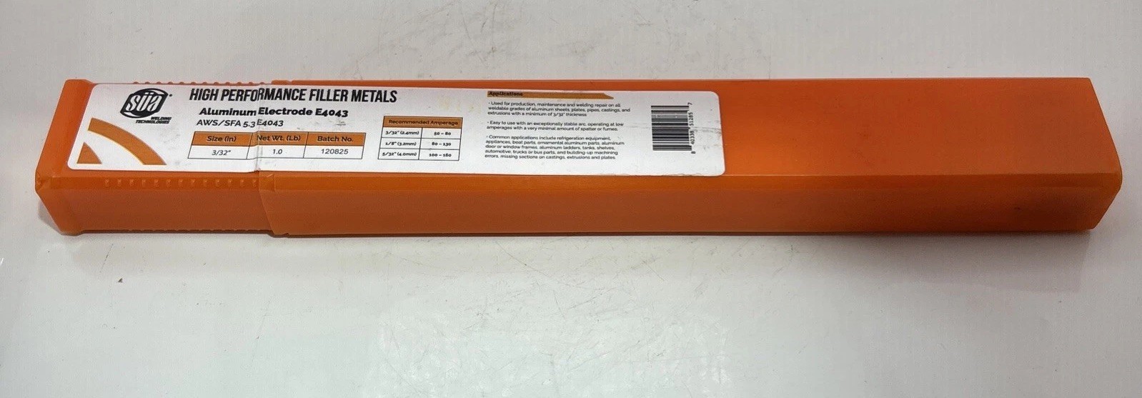 SÜA – Aluminum E4043 Stick Electrode Rod 3/32» x 14» – (1 Lb) 3/32″ – 1 L