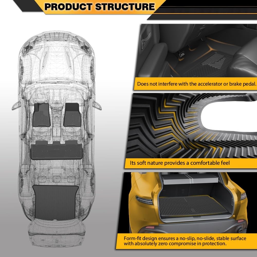 TPE Floor Mats Cargo Liners for Honda Odyssey 2018-2025 5PCS All Weather Alfombr