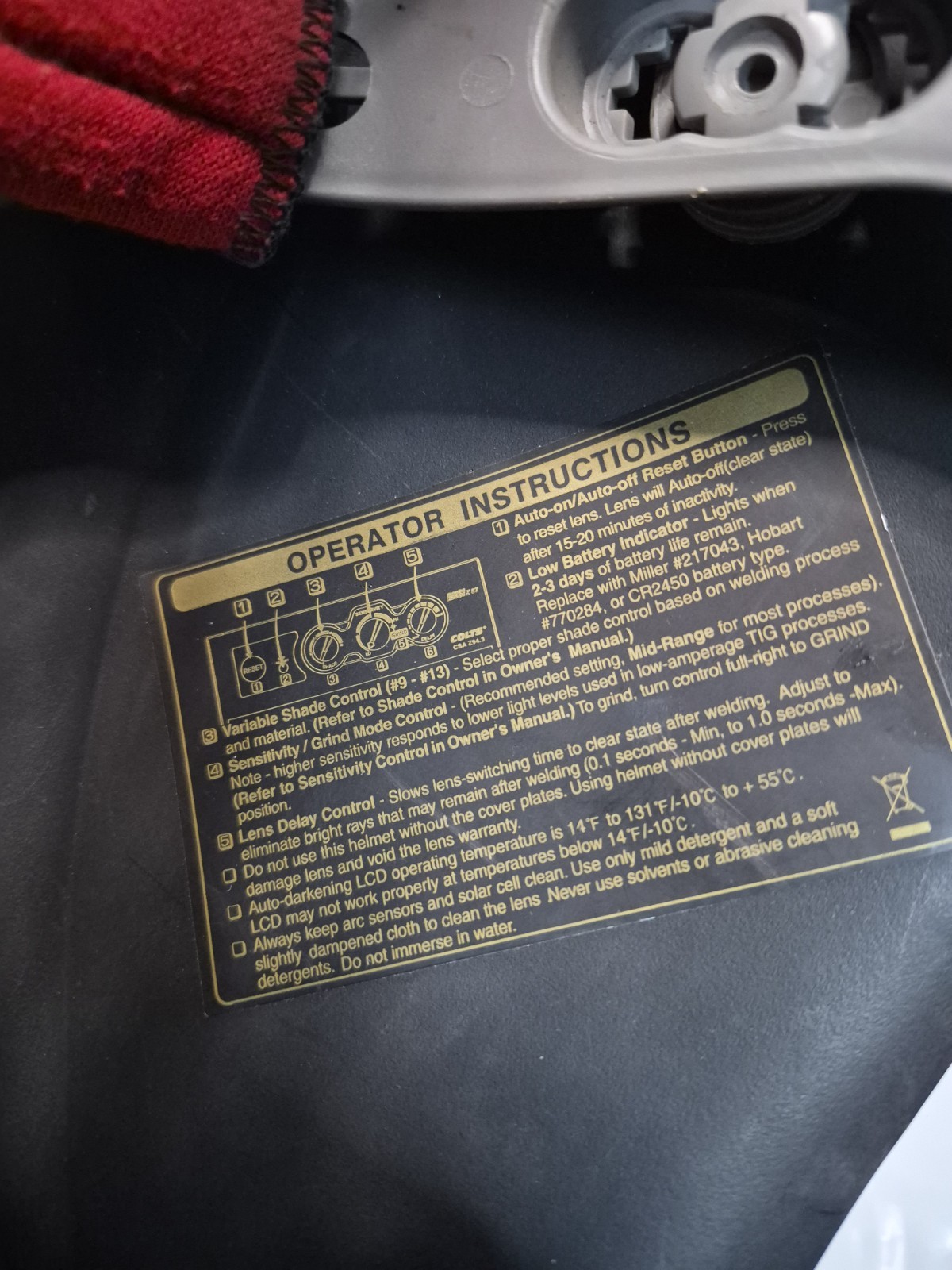 Miller Auto-Darkening Welding Helmet Graphics, Shell Only Set Up For Grinding,