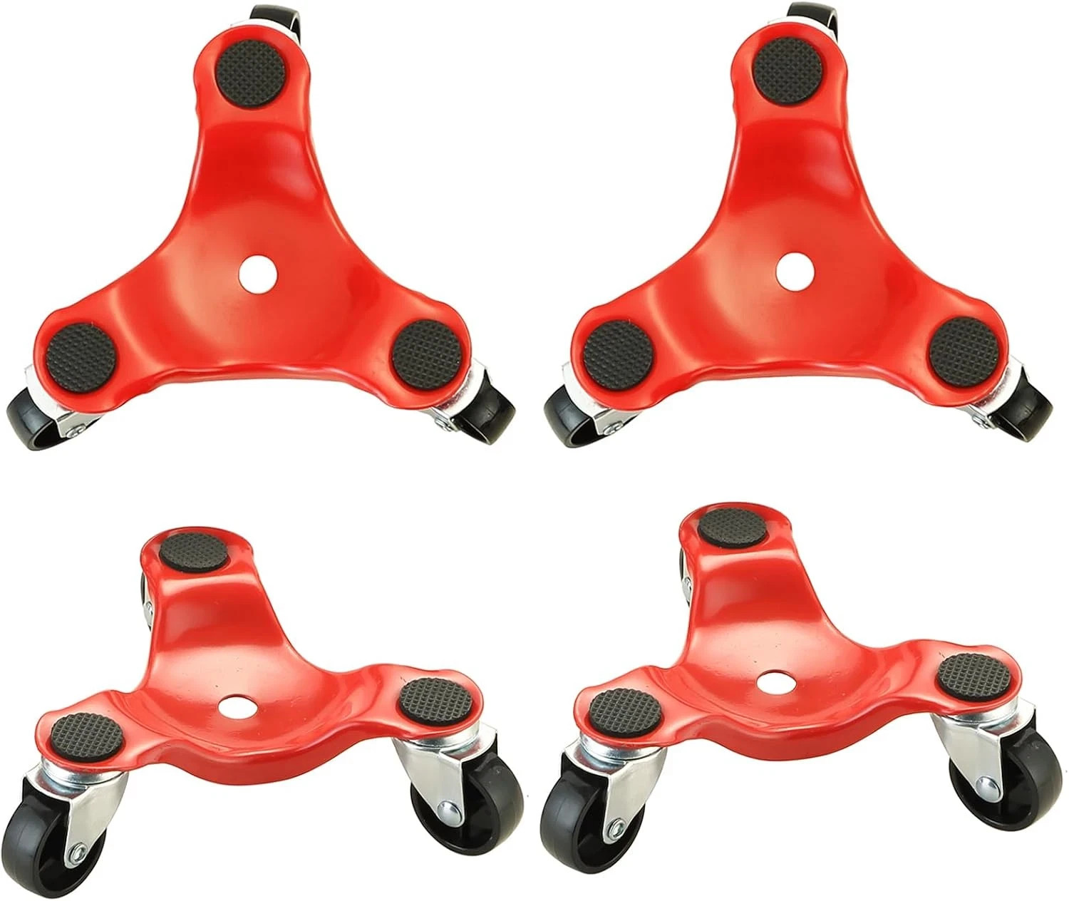 4 Pack Steel Tri-Dolly | 220 lbs Load Capacity, 3 Wheel Furniture Mover Dolly…