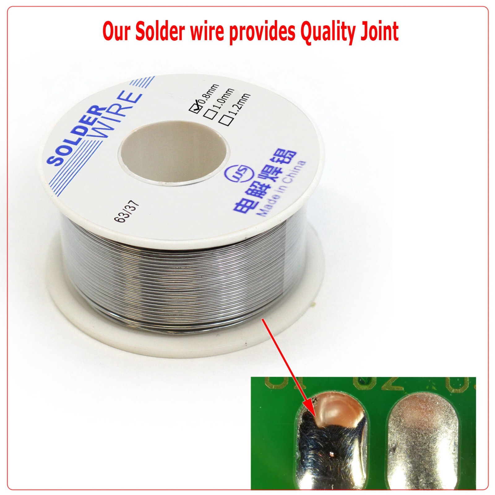 Lead Free Solder Wire Sn99.3 Cu0.7 63/37 with Rosin Core for Electronic 0.8mm