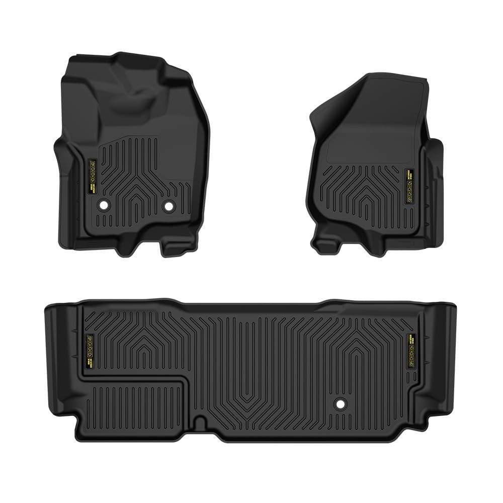 TPE Floor Mats & Cargo Liner for Ford F250 F350 SuperCab 12-16 F&R Weather Black