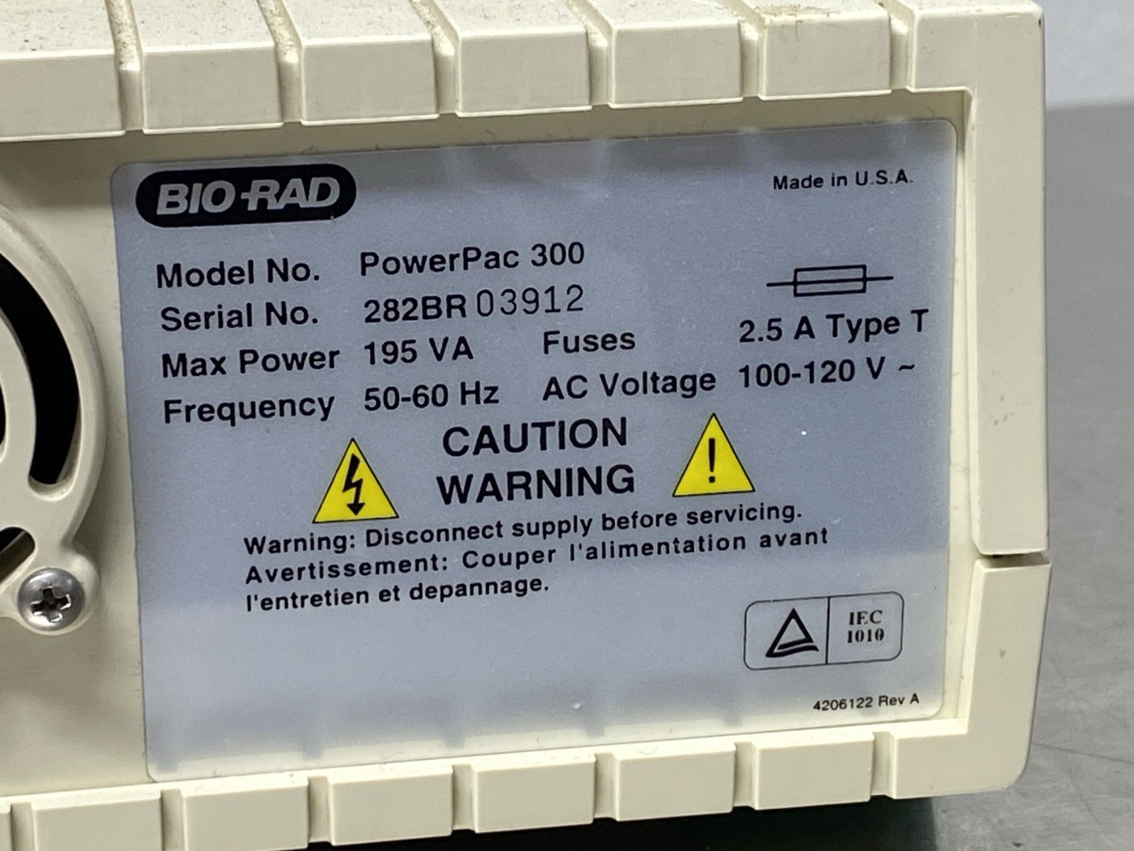 Bio-Rad Powerpac 300 Electrophoresis Power Supply Pre-owned