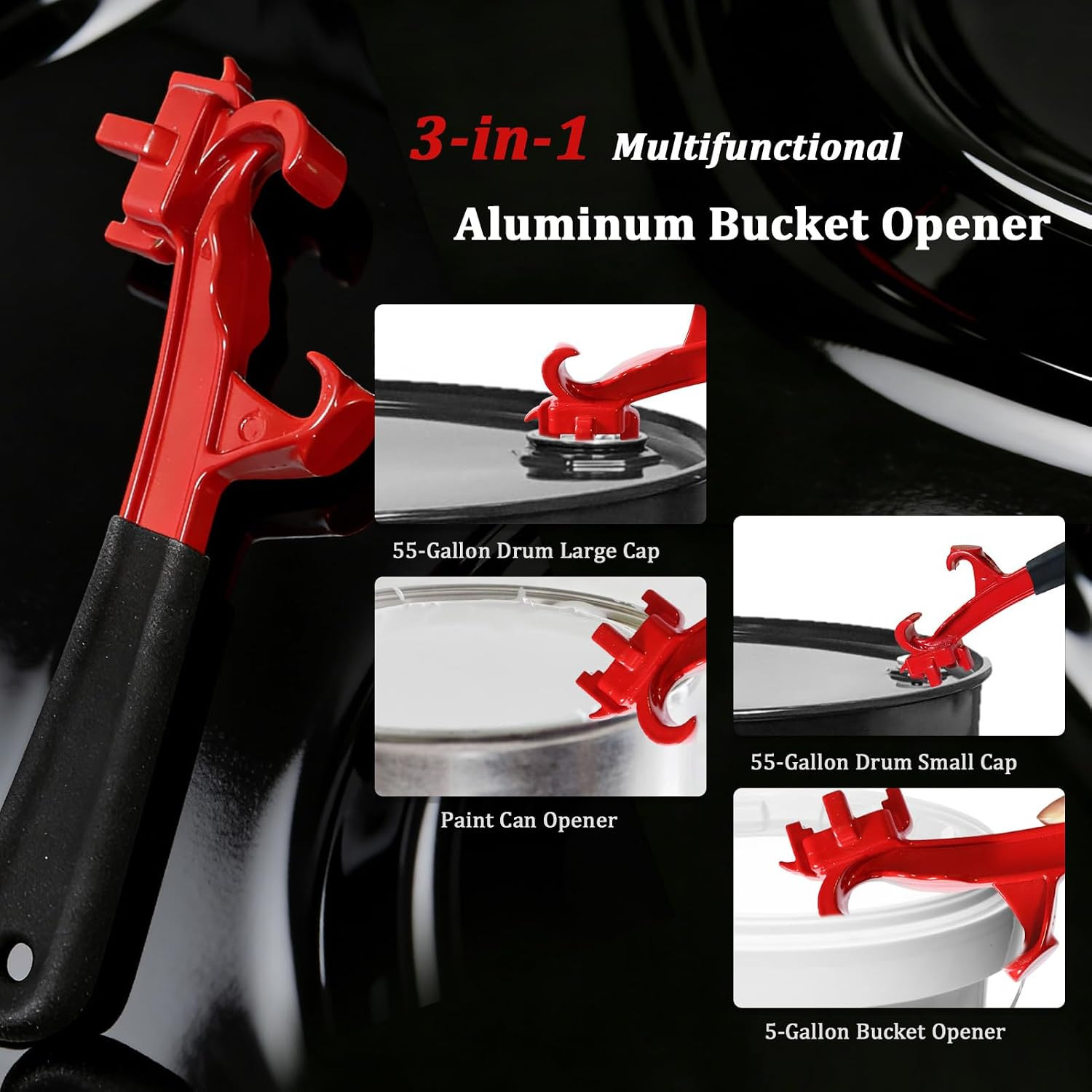 Drum Bung Wrench & Bucket Opener, 3-In-1 Aluminum Tool, 5-55 Gallon | Aluminum 3