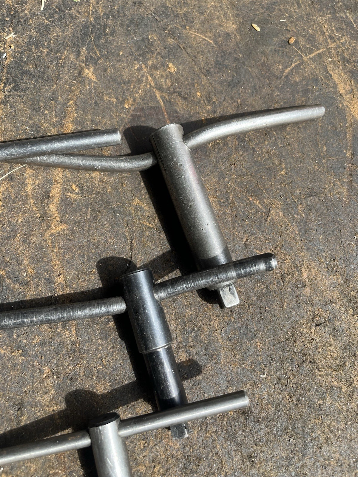 Lot (6) T-Handle Tap Wrenches/Lathe Chuck Keys Various Size (As Shown) UNTESTED