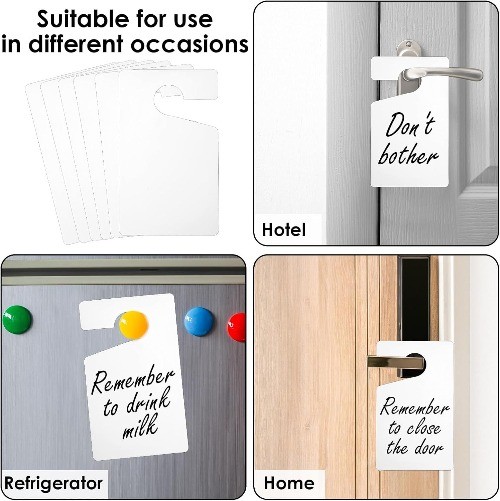 6 PCS White Blank Parking Permit Hang Tags, 3×5 Inch Plastic Hanging Pass Holder