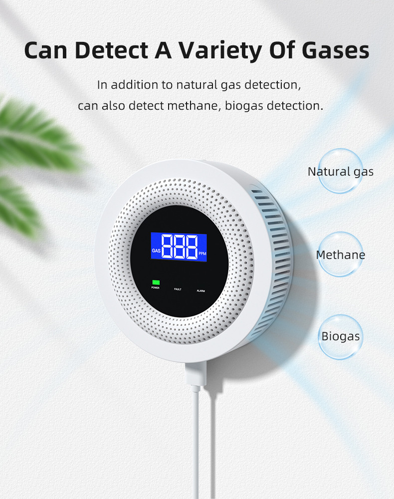 Smart Gas Leak Detector Wifi Digital Natural Gas Leakage Alarm Led Sensor