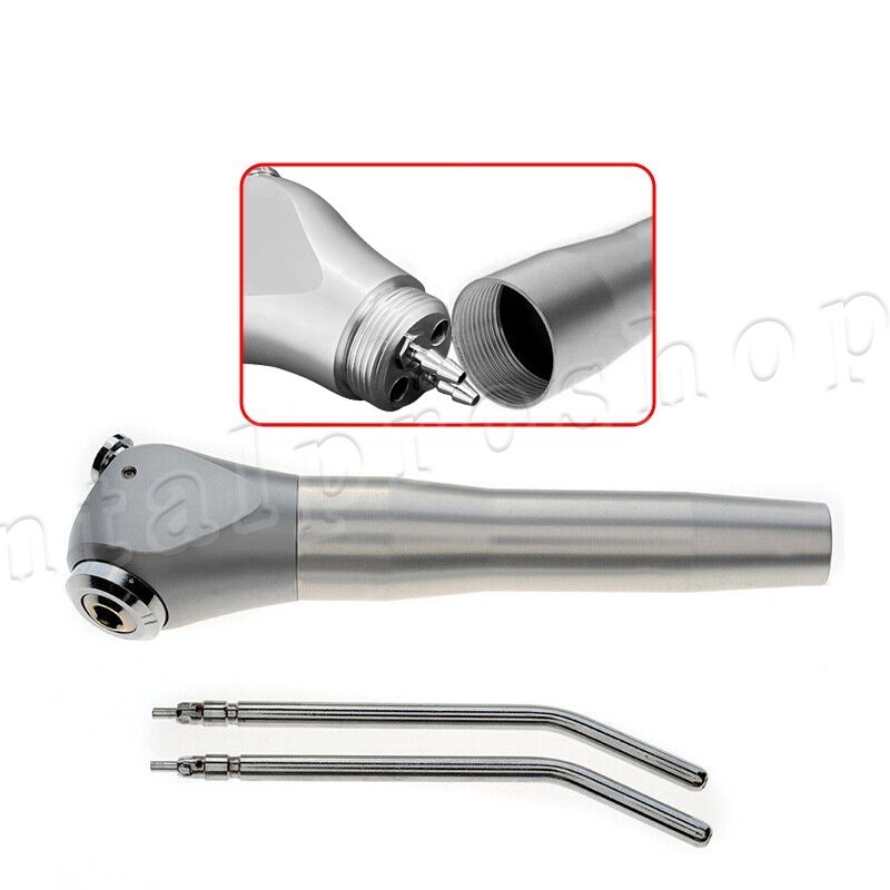 Dental 3 Way Air Water Syringe Triple Spray Handpiece with 2 Nozzles Tips Tubes