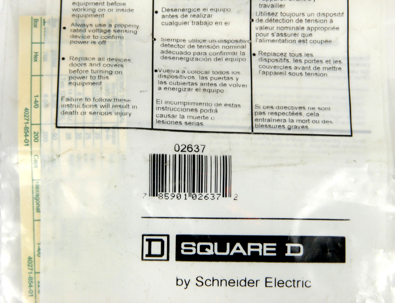 NEW SEALED Square D PK7GTA Grounding Bar Kit, 7-Terminal, 14/12 – 4 AWG Cu/Al