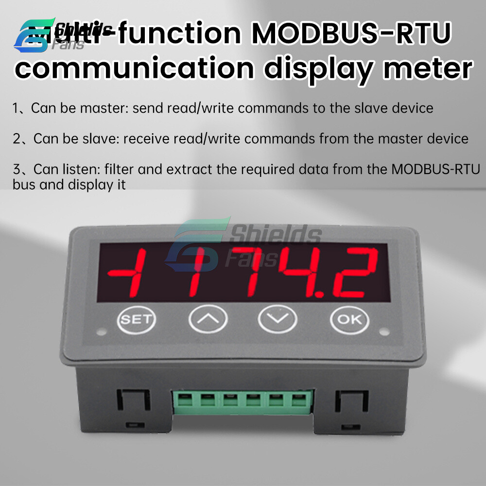 MODBUS-RTU Communication Display Meter RS485 Master-Slave-Monitorable DC 8-25V