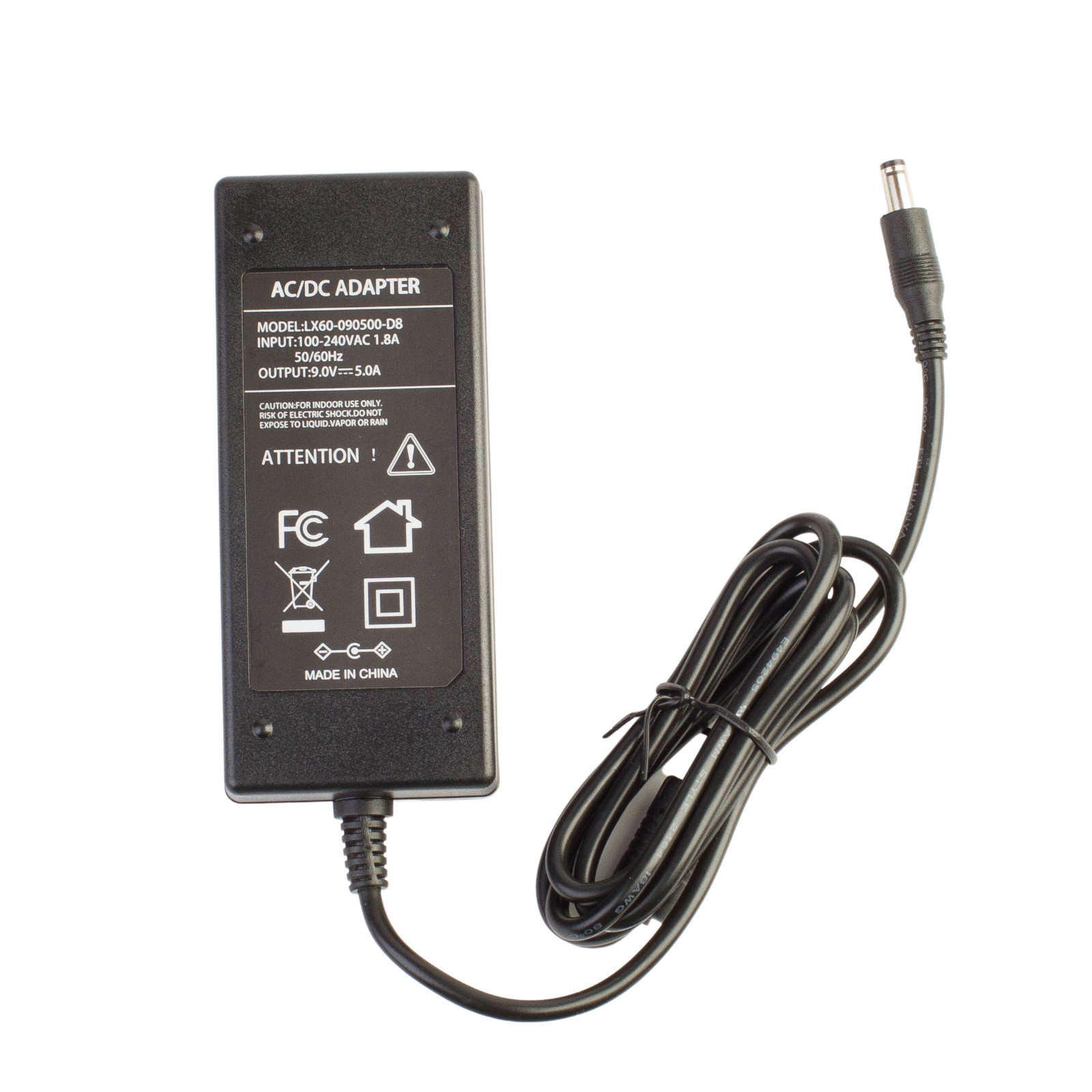 9v 5A Power Supply Adapter 45w AC 100 to DC 9v 5.5 x 2.1mm plug