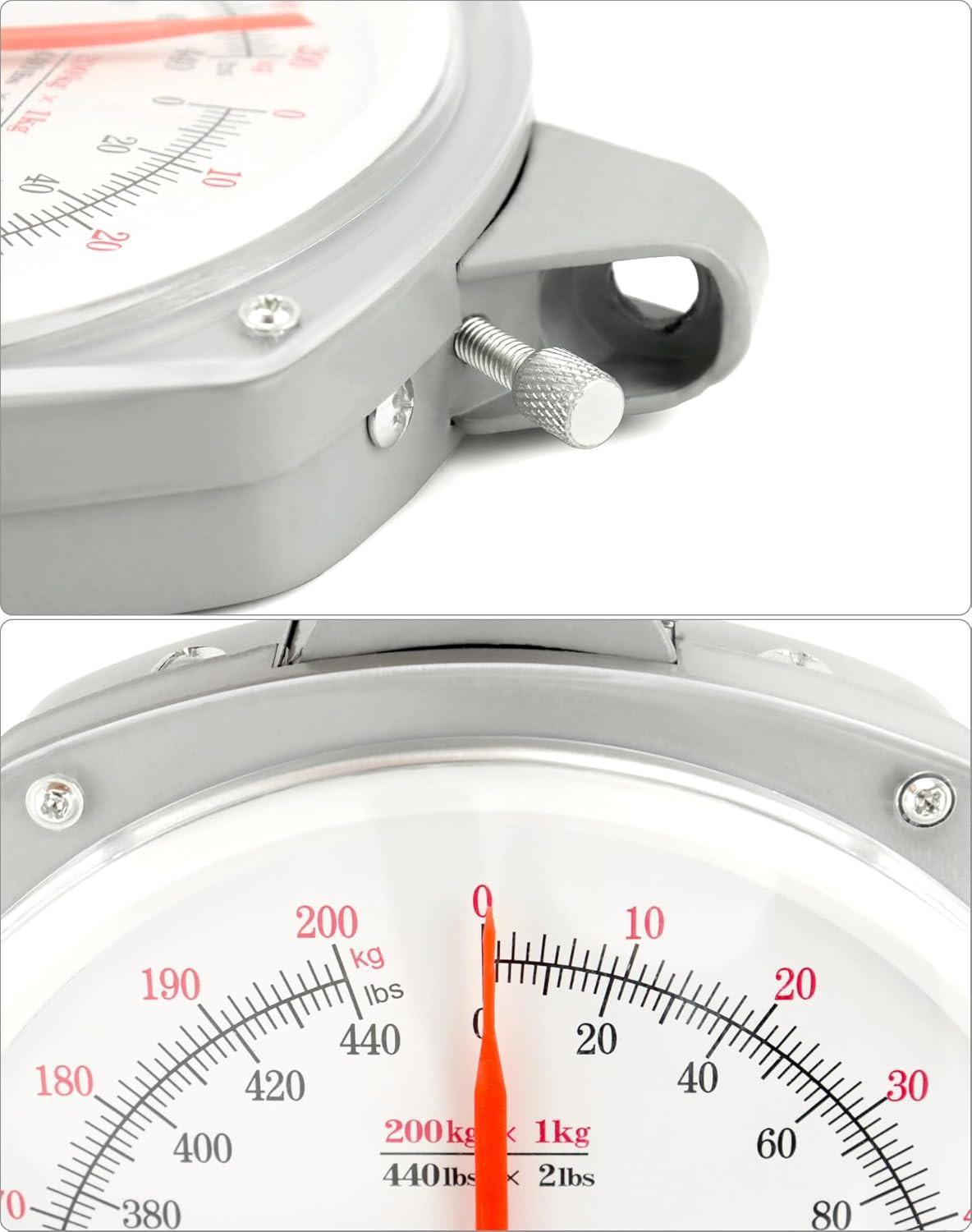 Precision Hanging Scale 440lbs 200kg Capacity Dual Unit Heavy Duty Hook Max Uses