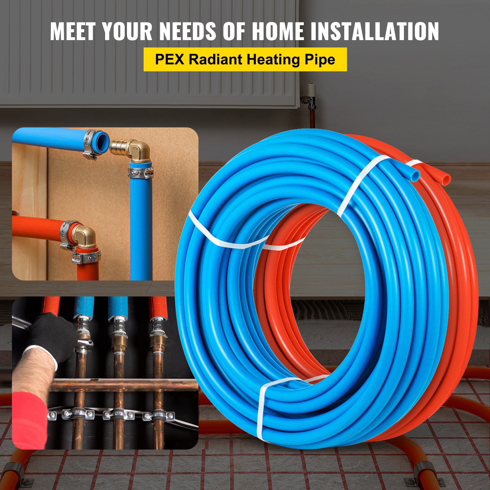 Uimoso 1/2 Inch PEX Tubing – 2 Rolls, 100 Feet Each for Plumbing Applications