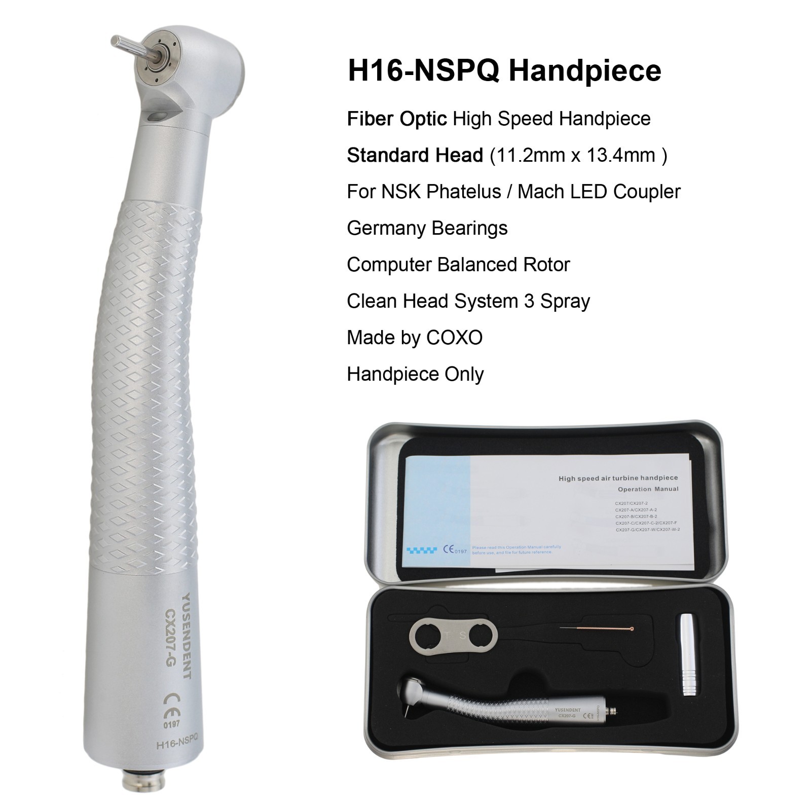 COXO Dental Handpiece High Speed Fiber Optic LED For KaVo MULTIflex NSK Coupler