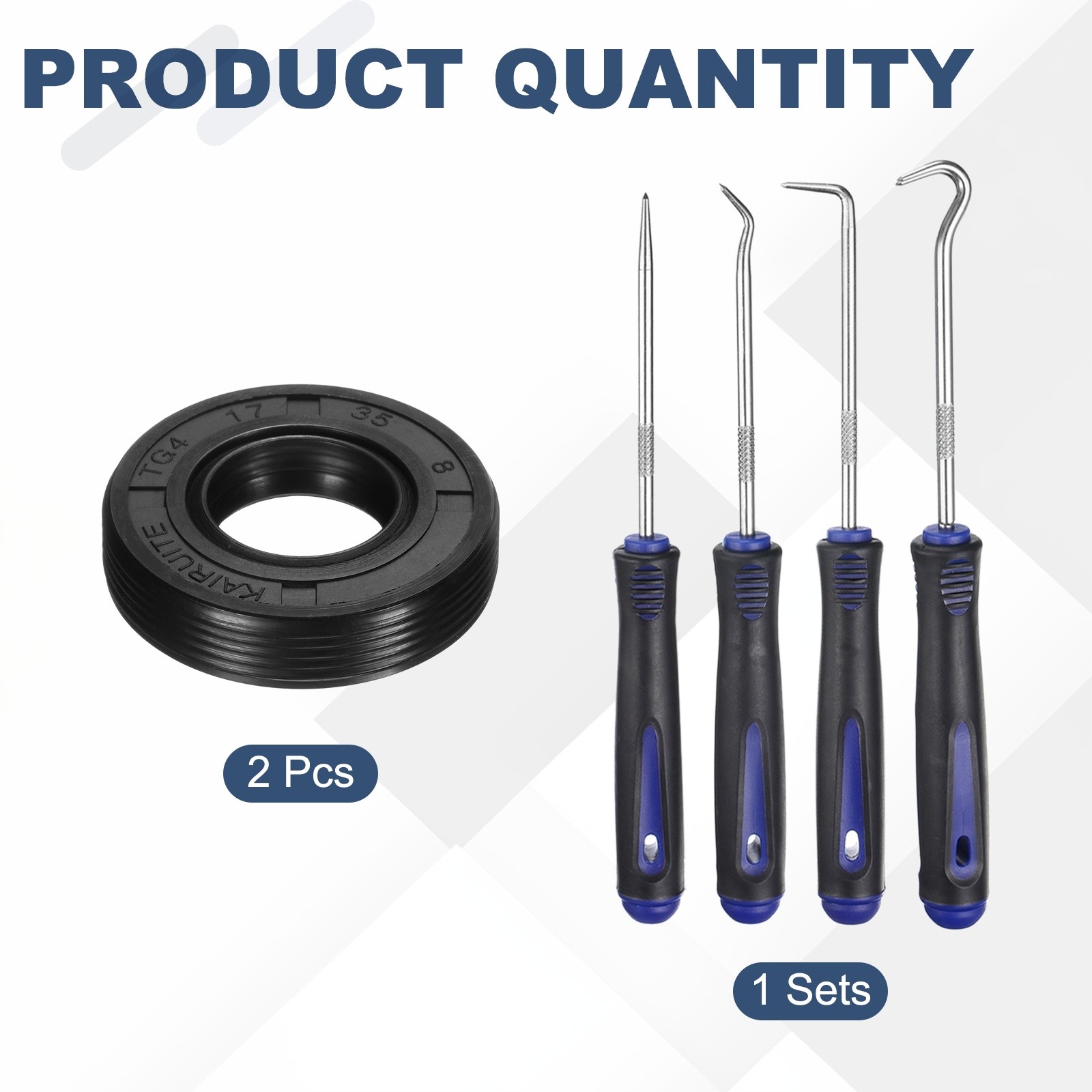 2Pcs Oil Seal 17x35x8mm TC Nitrile Rubber Double Lip Cover with Hook Kit