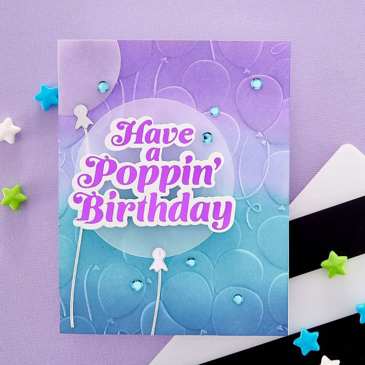 E3D-062 Floating Balloons 3D Embossing Folder from The It’s My Party Too
