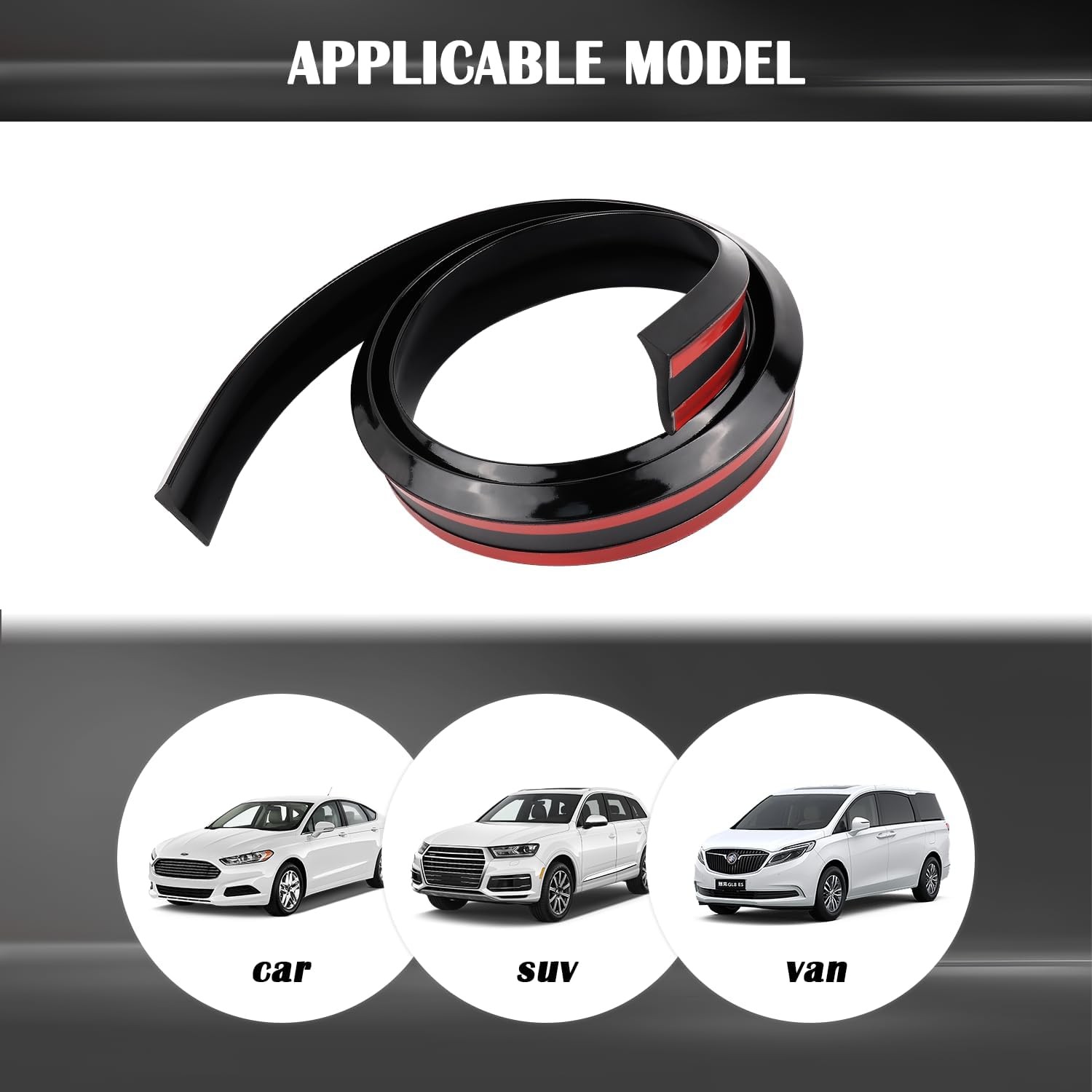 4.9Ft Rear Spoiler – 3D Glossy Roof Spoiler Trunk Spoiler Material Type: Black
