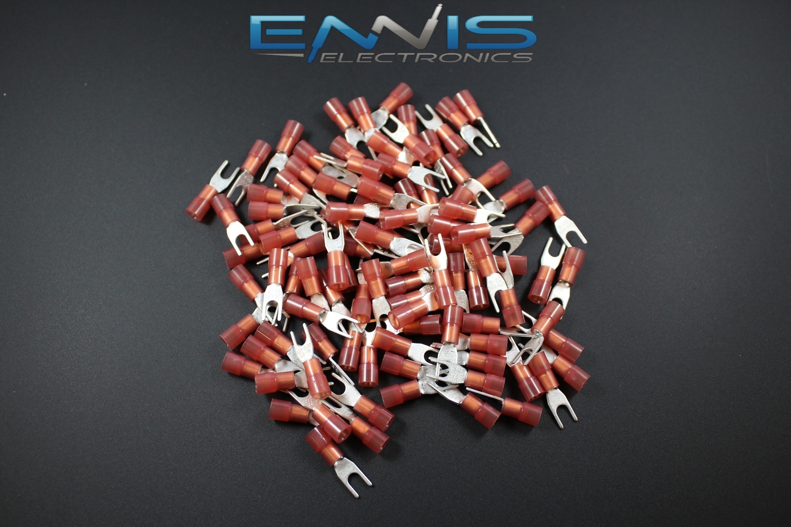 18-22 GAUGE NYLON SPADE # 6 CONNECTOR 25 PK RED CRIMP TERMINAL AWG CAR SUV AUDIO