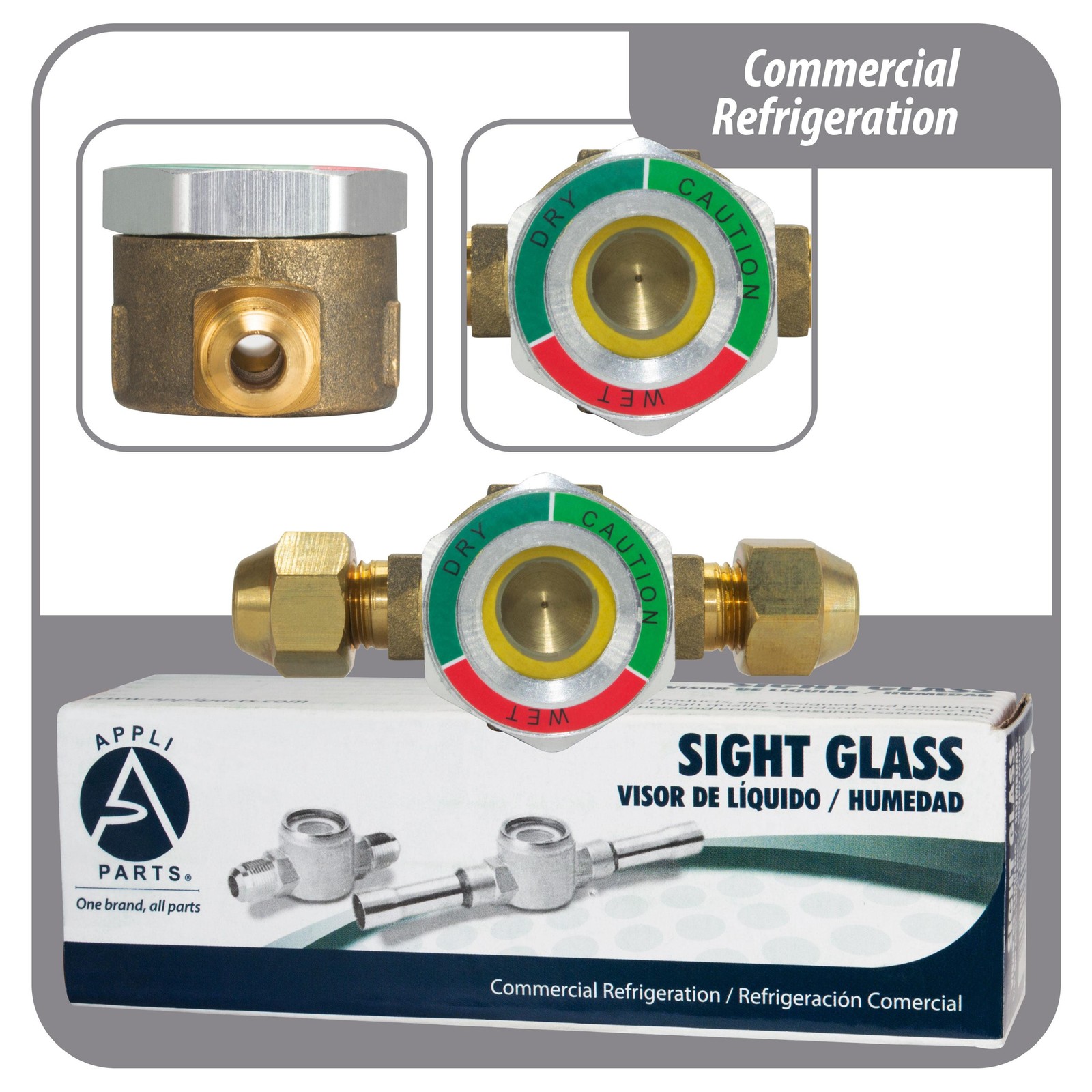 Appli Parts APSG-14 1/4 in Sight Glass and liquid moisture indicator Flare conne