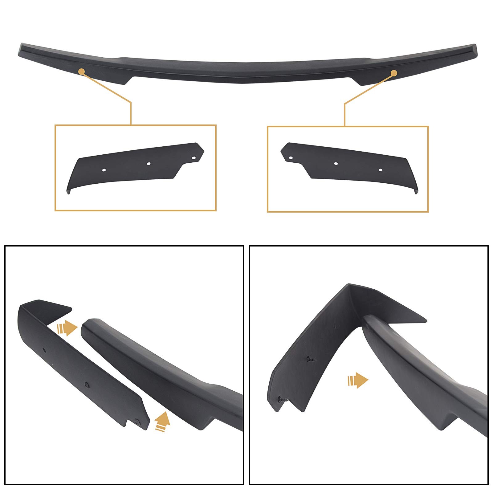 Ecotric Rear Winglets Compatible 2014-2019 Chevy Corvette C7 Exterior Rear Wing