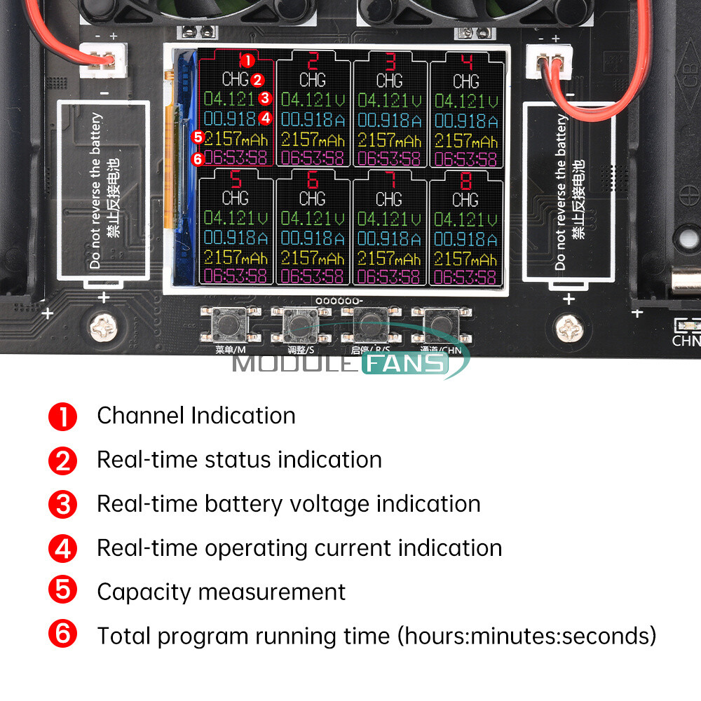 18650/21700 Battery Capacity Internal Resistance Tester Auto Charging Discharge