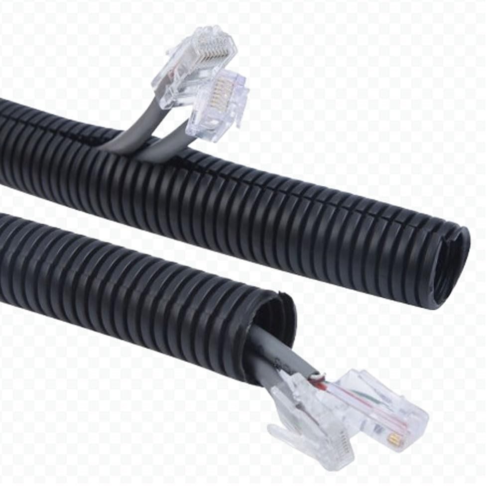 Split Wire Loom Tubing 1/2 Inch 30 FT Black Dog Cat Cord Protector Conduit