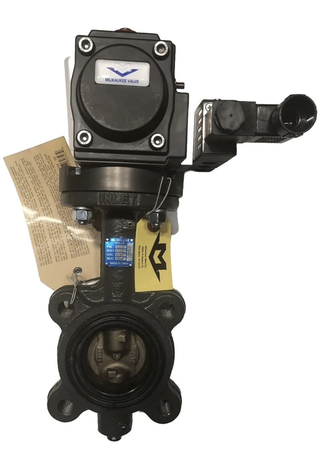 Milwaukee Valve GLA23E C 2 Butterfly Valve Spring Return Cast Iron NEW