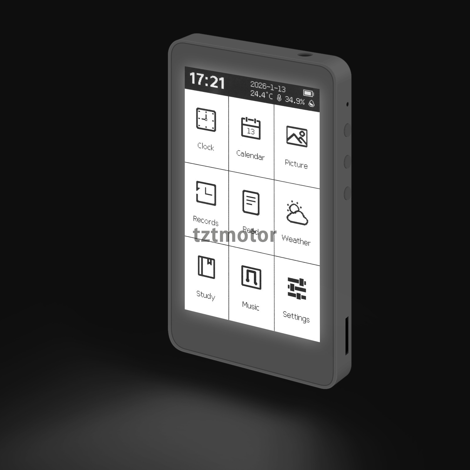 M3 Portable E-Book Reader 3.7 inch Touch Screen E-Paper Clock E-Ink Display