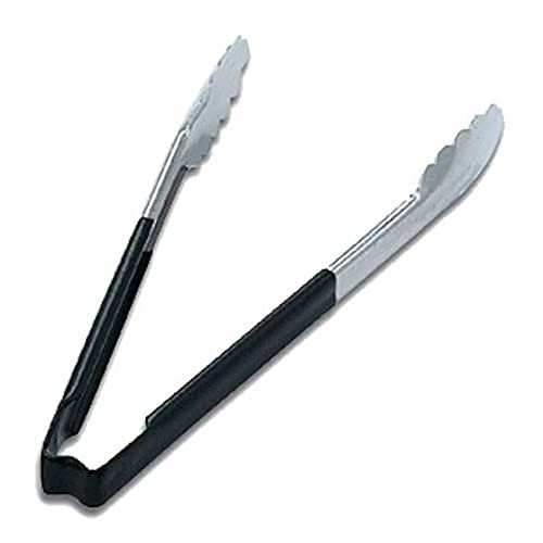 Vollrath Jacob’s Pride Color Coded Kool-Touch S/S Scalloped Tong, Black, 9-1/2