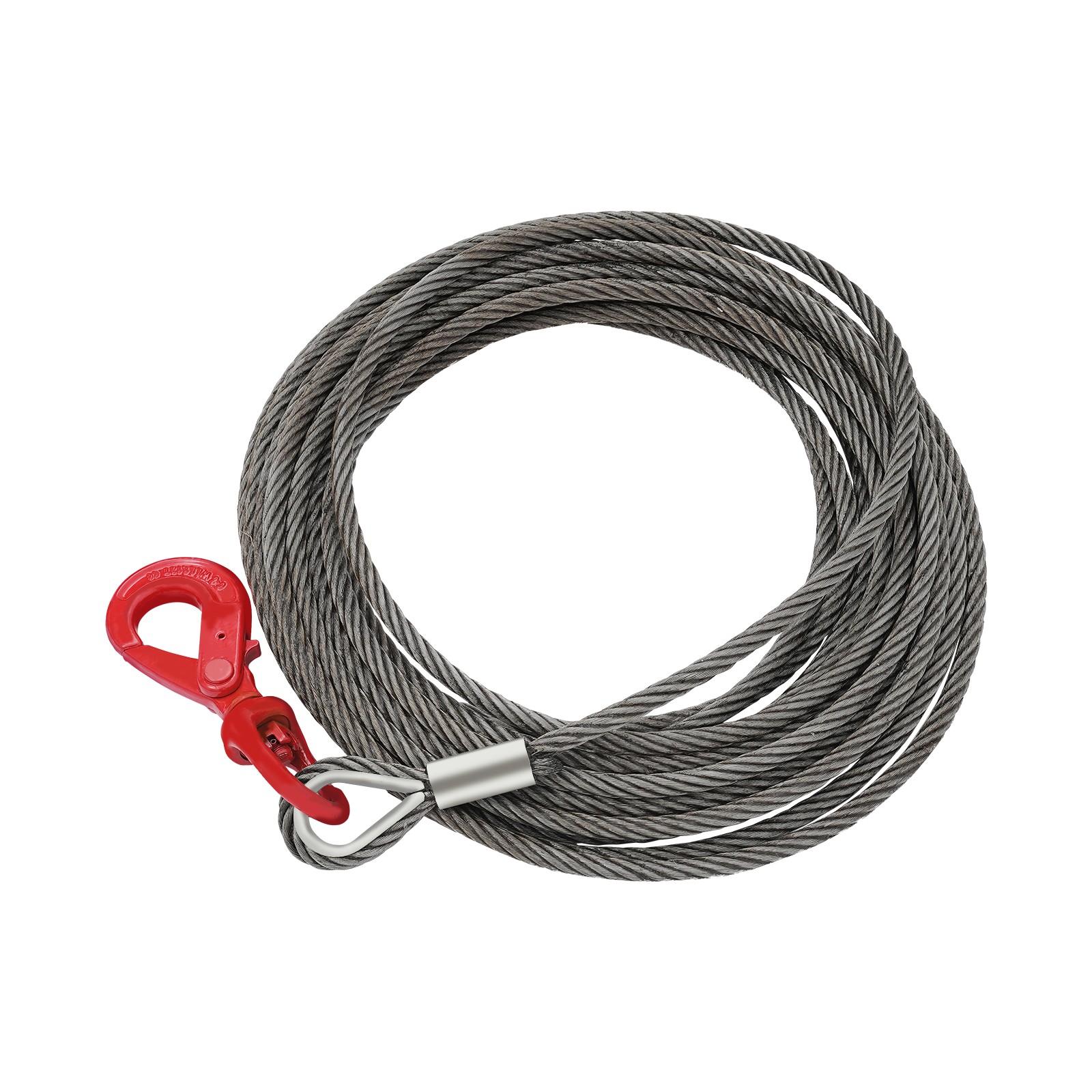 Wire Rope Winch Cable,Carbon Steel 7/16″x50ft Winch Cable with Self Locking Hook