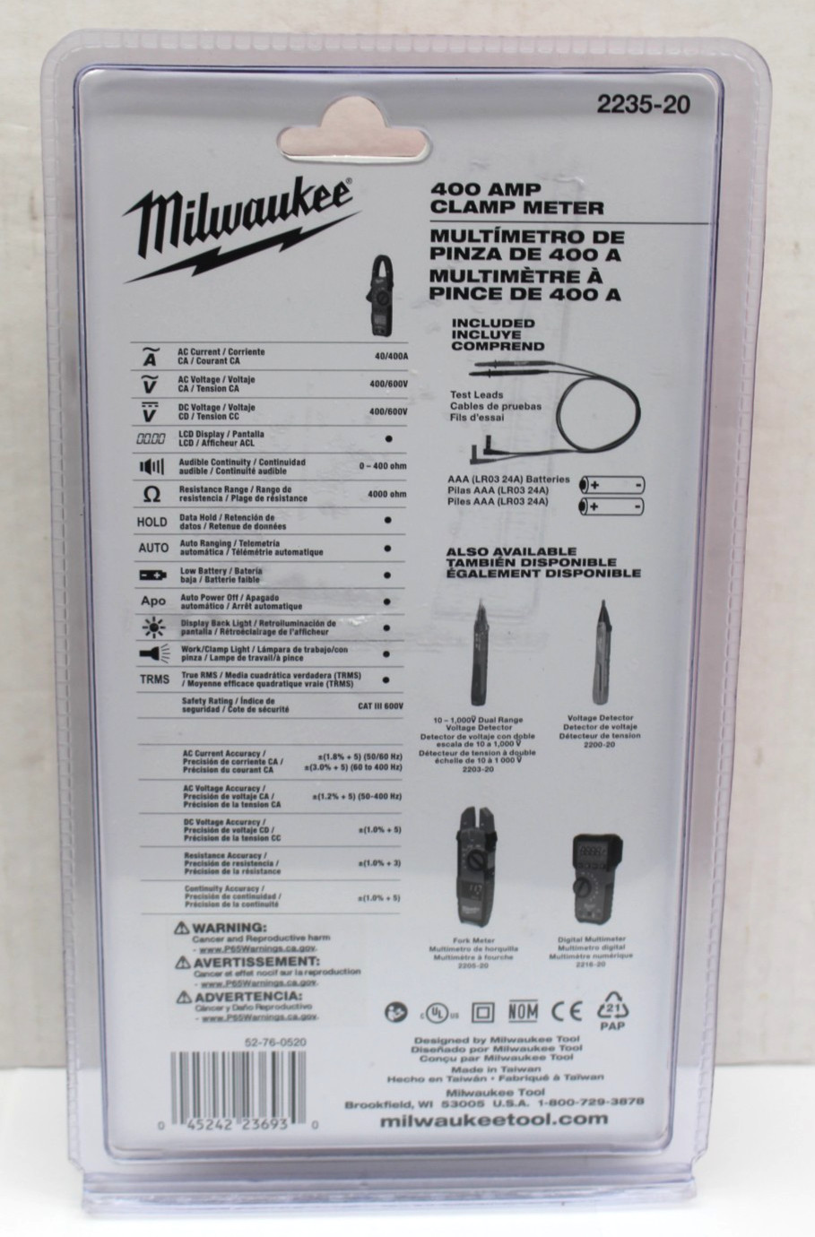 Milwaukee (2235-20) 400 Amp Clamp Meter Cat III 600 V (BRAND NEW)