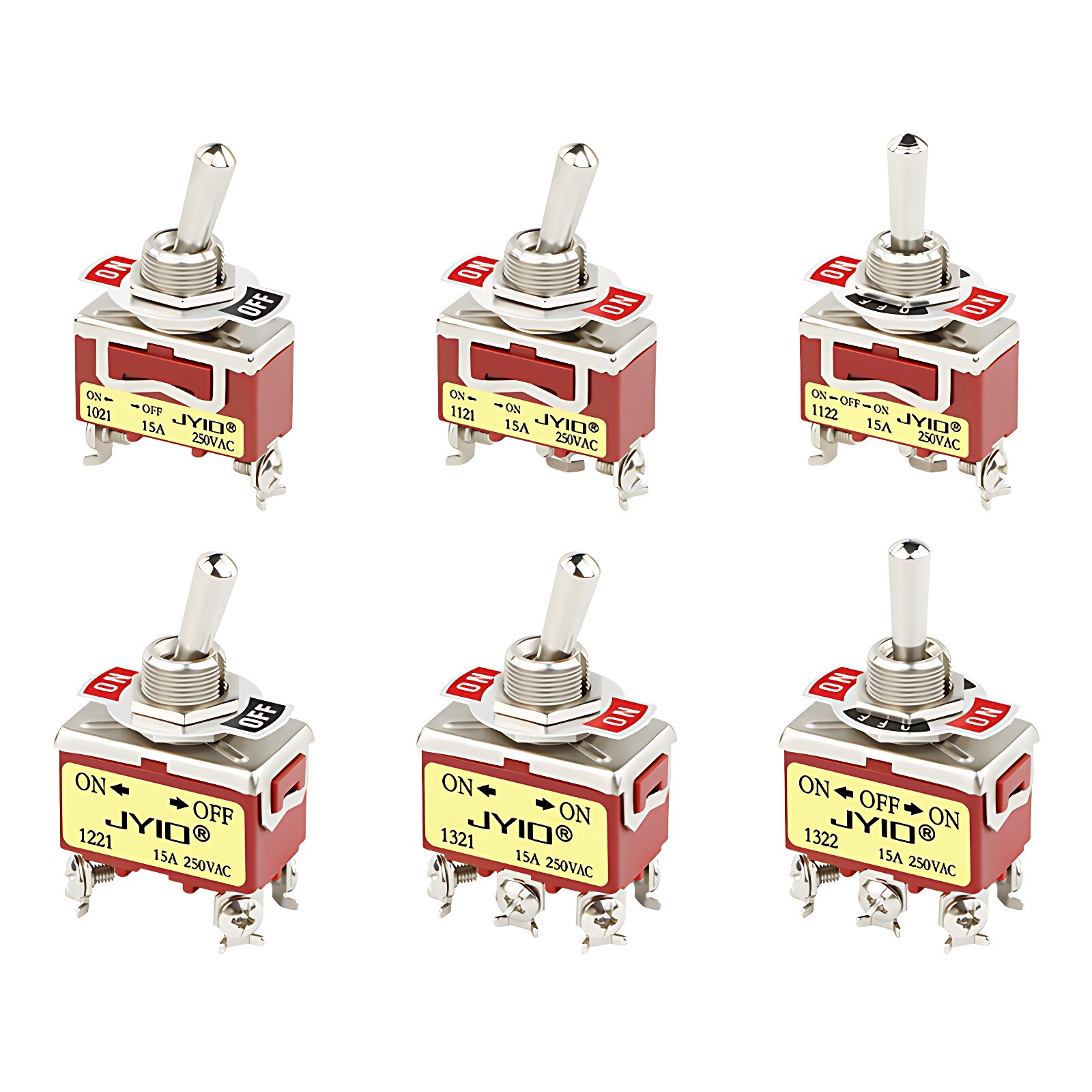 Heavy Duty Metal Toggle Switch On-Off / On-Off-On 15A 250Vac For Car Dash Boat
