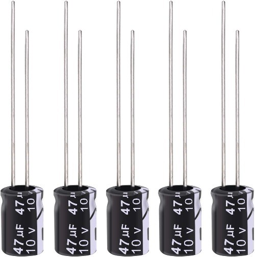 20Pcs 47uF 10V Aluminum Electrolytic Capacitors Radial Lead Size: 47UF-10V-4X5