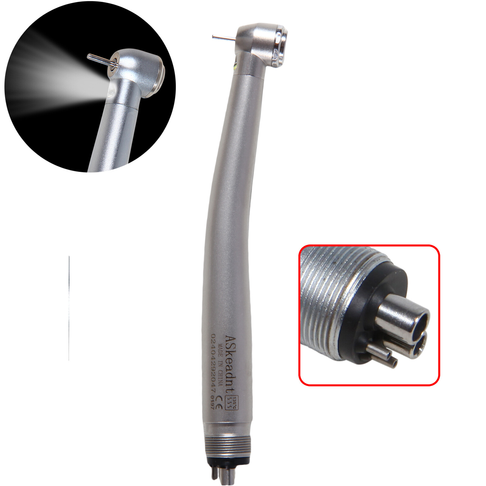 Pieza de mano LED turbina alta velocidad fibra óptica dental estilo NSK 4 Holes