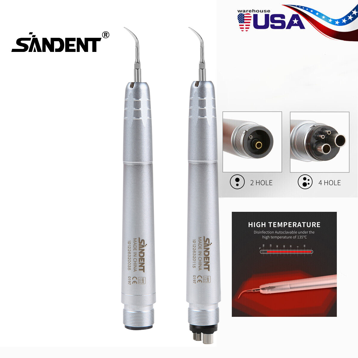 Dental NSK Style Super Sonic Ultrasonic Air Scaler Handpiece 2 Hole /4 Hole