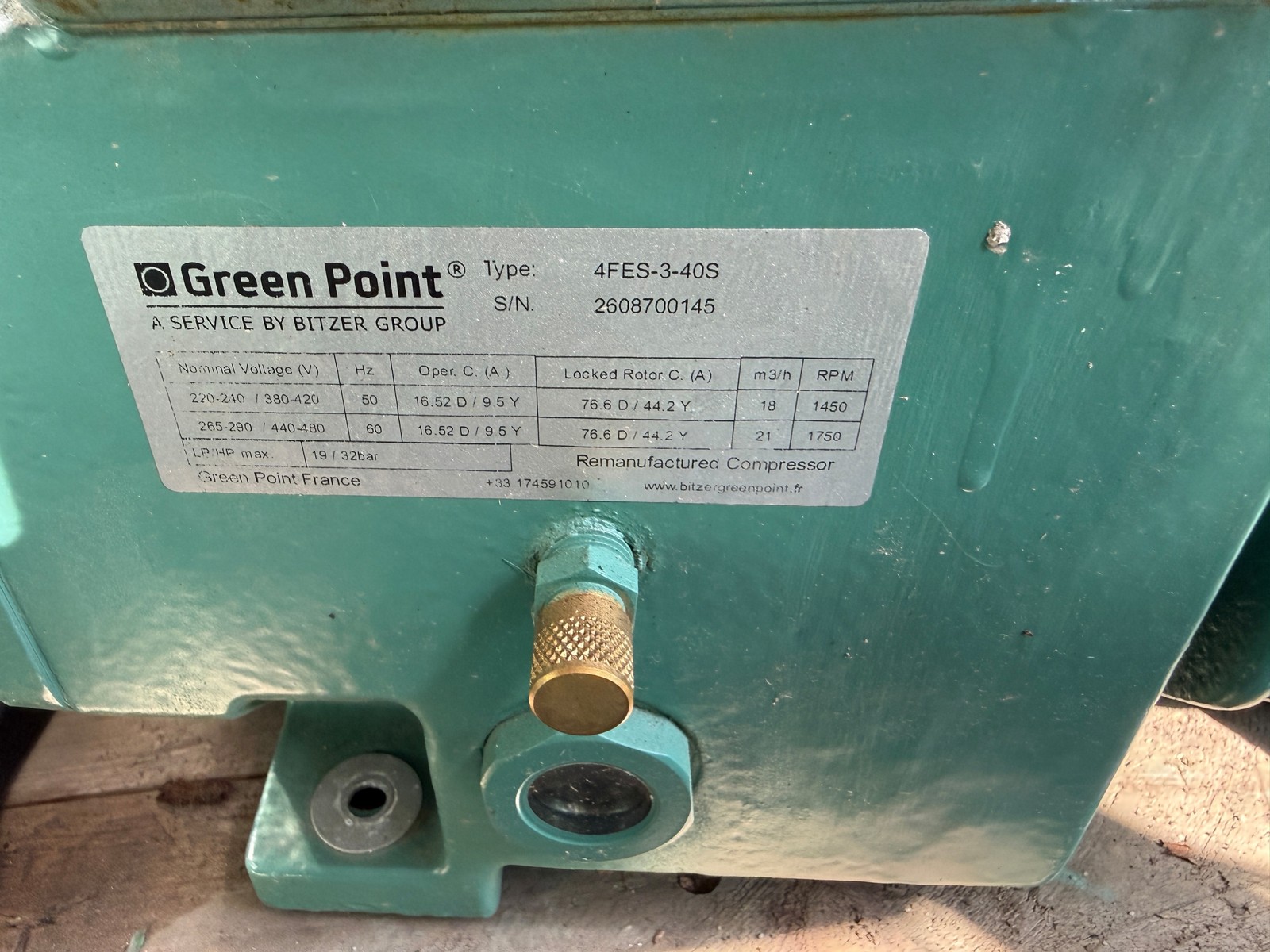 Bitzer Compressor 12.5 kW (-5 °C/+40 °C) 18.1 m³/h 4FES-3Y-40S Green Point IQ