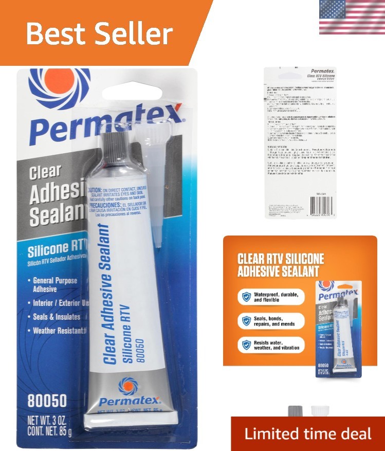 Versatile 3 oz Clear RTV Silicone Sealant – Waterproof for Indoor & Outdoor Use