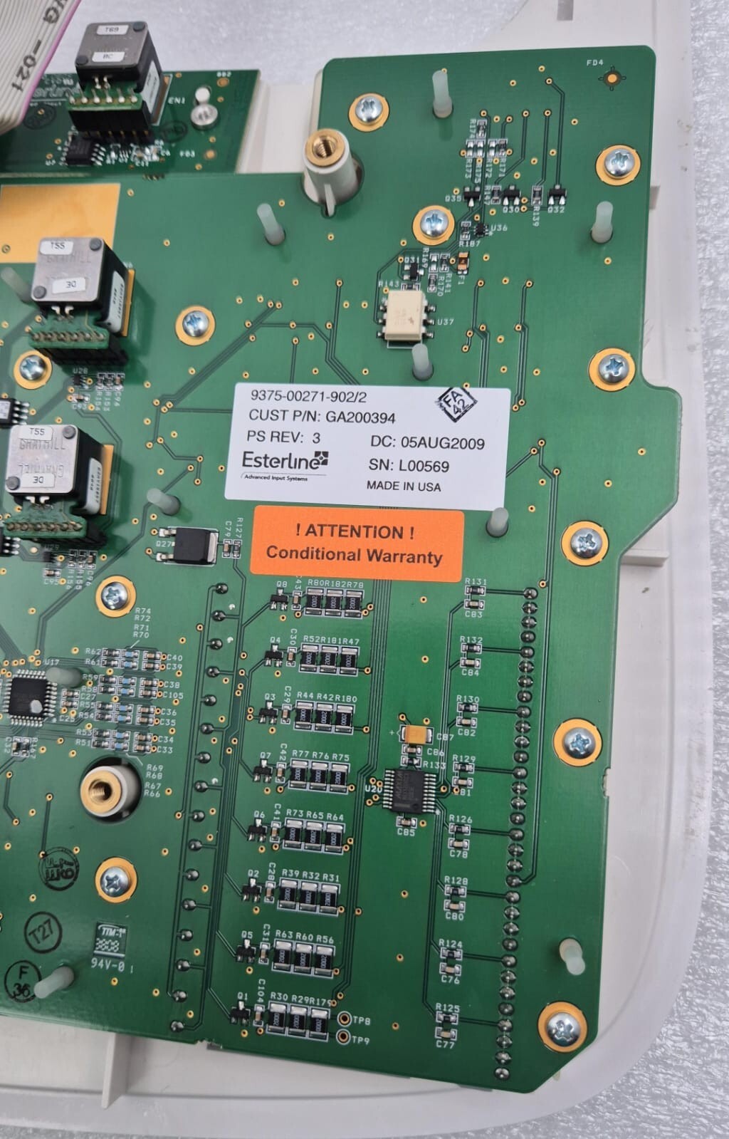 GE Ultrasound System Keyboard Control Panel 9375-00271-902/2 GA200394 EsterLine