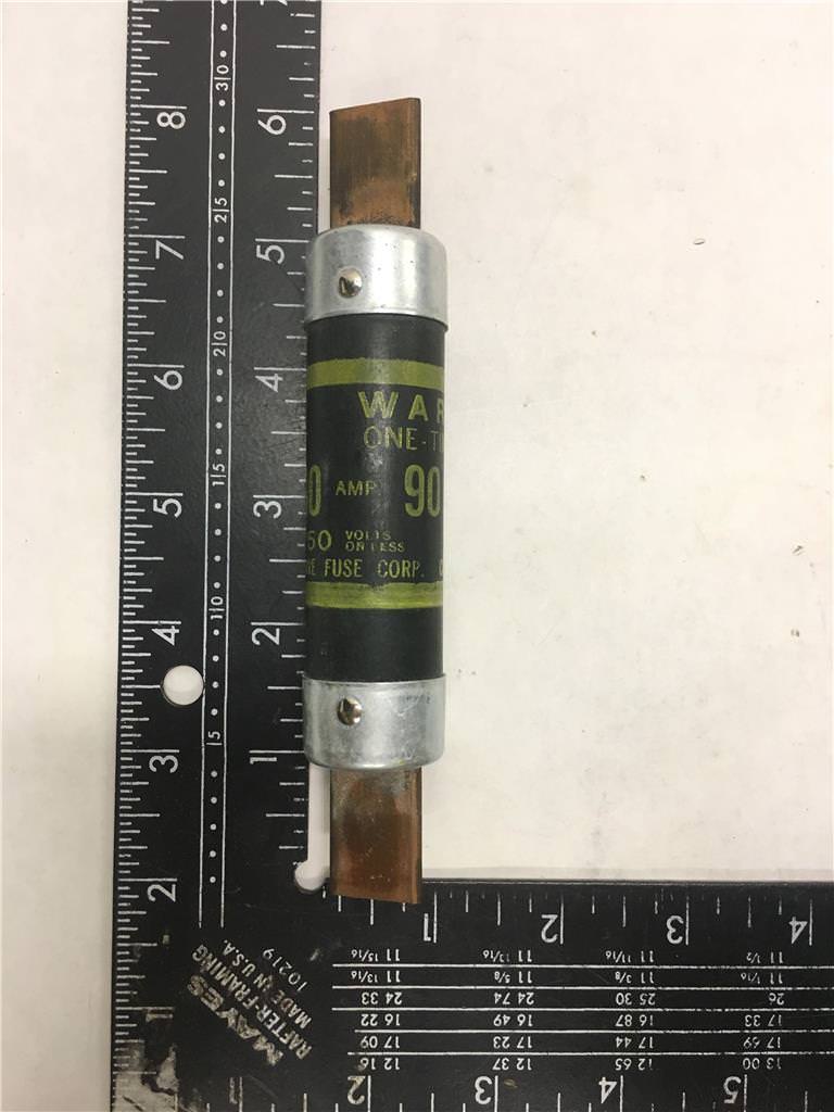 Ware 62-90 One-Time Fuse 250 Volts or Less 90 Amps