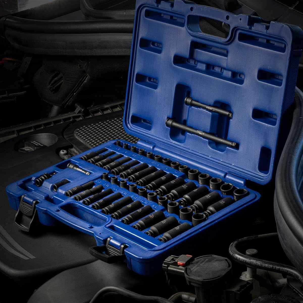 Stark USA Elite 53PCS 1/4″ DR Master Impact Socket Wrench Set, One Size
