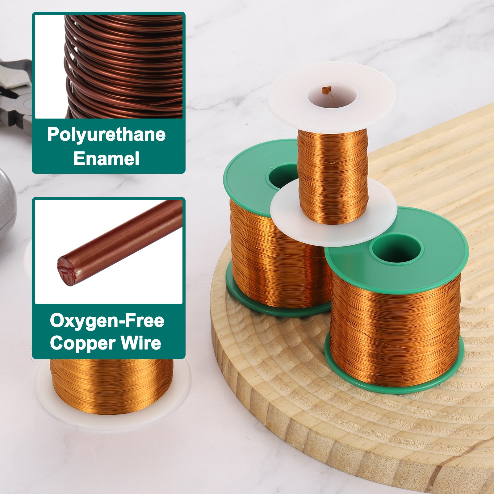 20 AWG Magnet Wire, 1 lb Magnetic Coil Wire, 180C(356F)