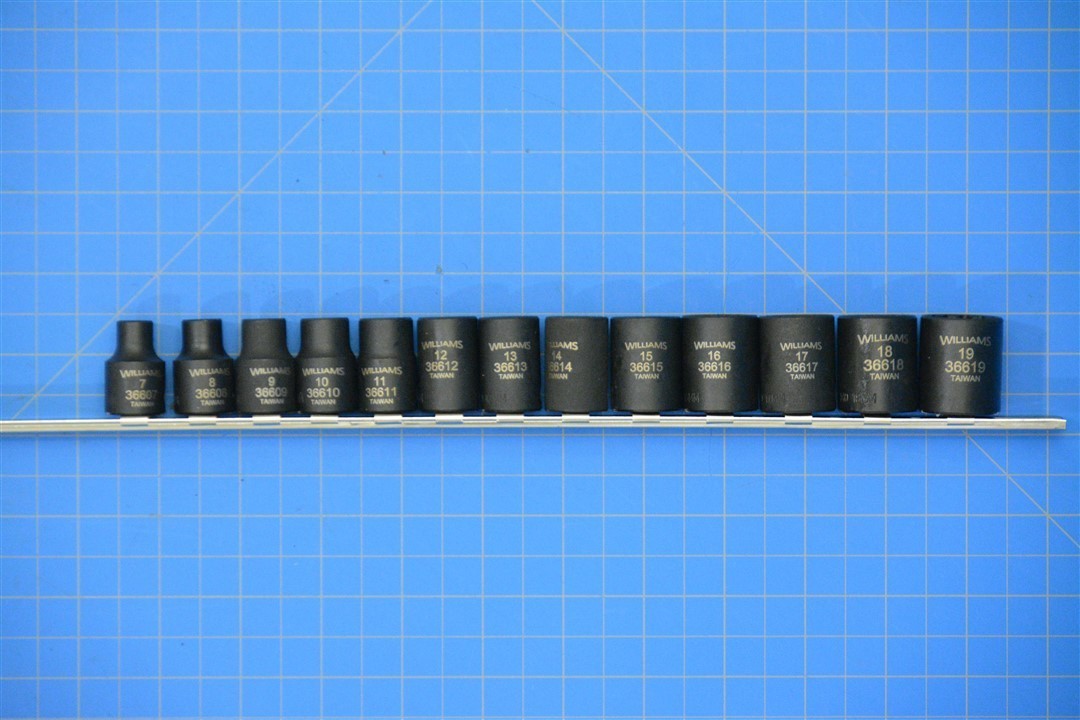 Williams JHW36923 13pc 3/8″ Drive Shallow Impact Socket Set, 6Pt, Metric