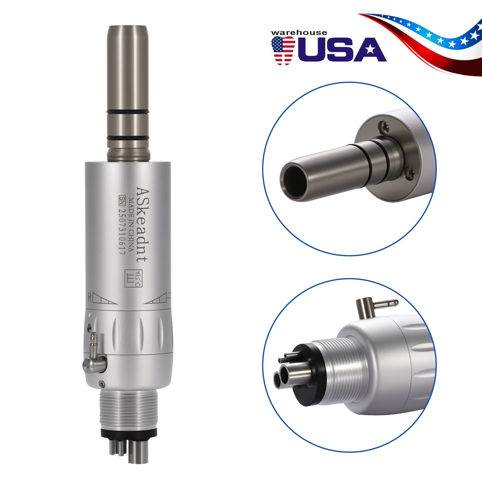 1-10 ASkeadnt Dental Slow Speed Motor Air Motor 4 Hole E-Type Micromotor