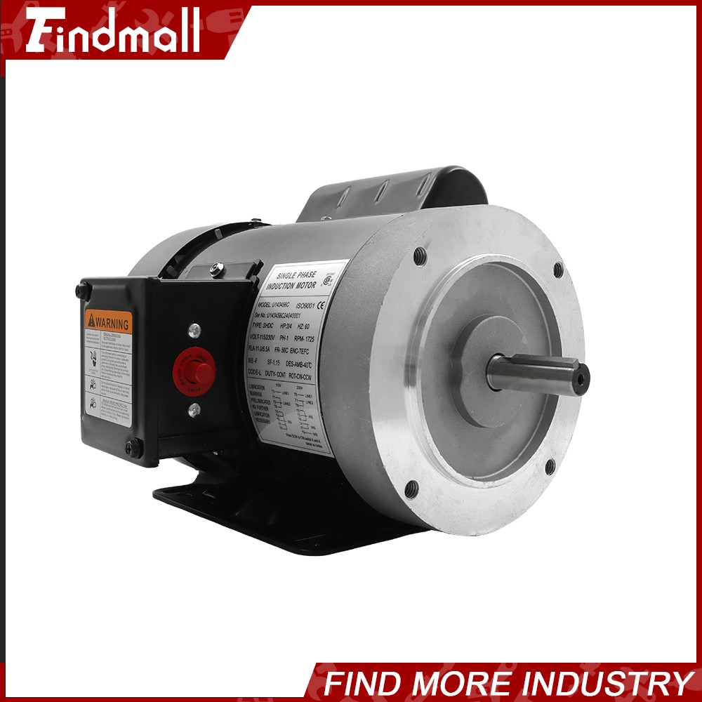 3/4 HP Electric Motor Single Phase 1725rpm 5/8» shaft 115V/230V 56C Frame
