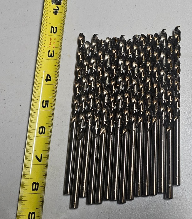 Lot of 15 Long HSSCO SIZE K – Cobalt drills SPAIN