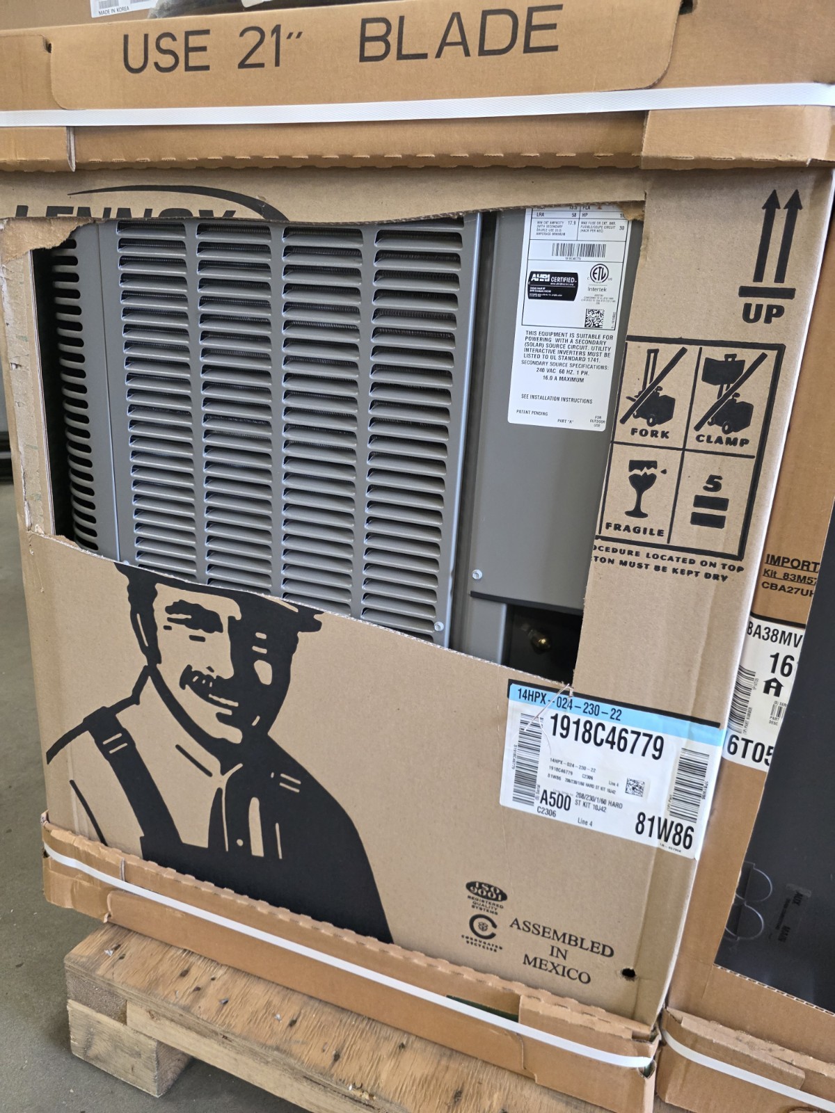 NEW Lennox 14HPX-024 Air Conditioner 2 Ton With CBA38MV Air Handler, 410A, 230V